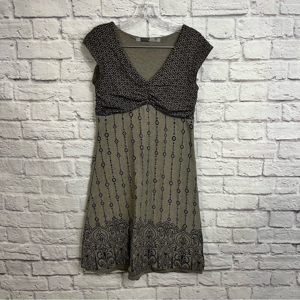 Athleta Dhara Bali Burnout Dress women’s small A line cap sleeves above knee